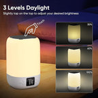 Night Light Bluetooth Speaker Alarm Clock, Sound Machine with White Noise, Touch Bedside Lamp for Bedroom, Dimmable Warm Light, 8 RGB Color Changing, Ideal Gift for 10-15 Year Old Teenage Boys Girls