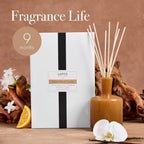 LAFCO New York Signature Reed Diffuser, Amber Black Vanilla - 15 oz - Up to 9 Months Fragrance Life - Reusable, Hand Blown Glass Vessel - Natural Wood Reeds - Made in The USA
