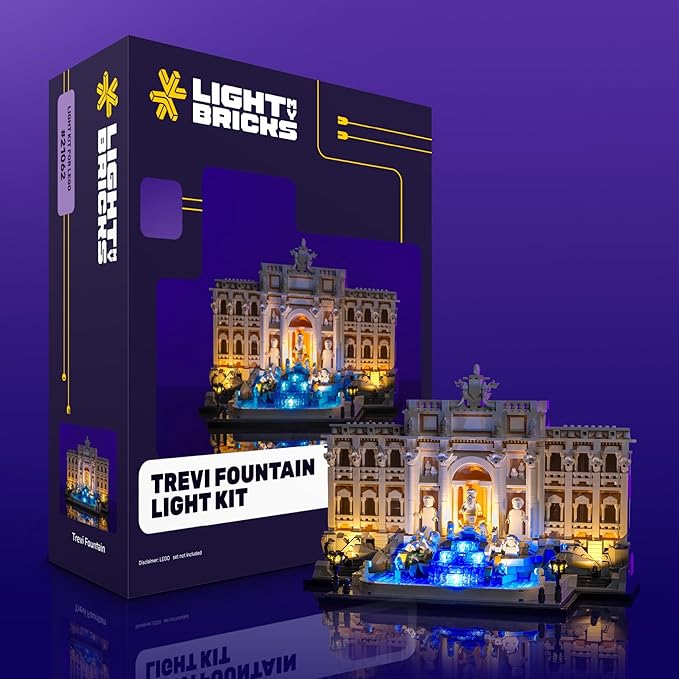 Light My Bricks LED Light Kit for Trevi Fountain 21062, Compatible with Lego Architecture Building Set, DIY Lighting Accessories for Collectible Display and Building Toys (Model Not Included)