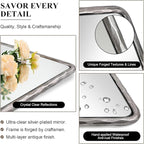 ANDY STAR Hand-Forged Silver Bathroom Mirrors for Wall, 30x40 Inch Vintage Solid Steel Metal Frame Bathroom Vanity Mirror, Antique Rounded Rectangle Wall Mirror, Hangs Horizontally or Vertically