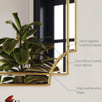 Kelly Miller Large Gold Mirror for Wall, 30"x46" Gold Bathroom Mirror Vanity Mirror Decorative Mirror Scalloped Beveled Mirror for Master Bath Half Bath Living Room Bedroom Farmhouse Fireplace Hallway