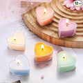 Honoson 12 Pack Multicolor Tea Lights Candles Heart Tea Light Natural Wax Scented 6 Scents Conversation Candle for Spring Easter Wedding Engagement Gifting Aromatherapy Anniversary Summer Home Decor