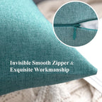 MIULEE Pack of 2 Decorative Outdoor Solid Waterproof Throw Pillow Covers Faux Linen Garden Farmhouse Coastal Cushion Cases for Summer Patio Tent Balcony Couch Sofa 18x18 Inch Turquoise
