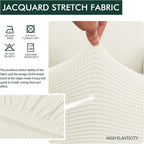 Hokway Stretch Couch Cushion Slipcovers Reversible Cushion Replacement Slipcovers Sofa Cushion Covers(Cream White, 3)