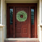 26'' Eucalyptus Wreath for Front Door - Large Artificial Eucalyptus Leaves with White Seeds Greenery Outdoor Wreath for Porch,Window,Farmhouse,Home,Hanging Decor- Spring, Summer, All Seasons (Green) ﻿