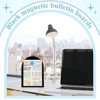 Shimeyao 2 Pcs Black Magnetic Bulletin Board for Tabletops with 8 Magnets 10 x 7 Inch Memo Display Easel Stand for Home Office School Kitchen Table Supplies (Arched)