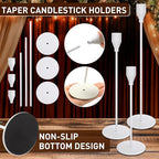 27 Pack Candles Holder, 9 Sets Taper Candlestick Holders Fit 0.75 Inch Thick Pillar Candles, Long Candle Sticks Centerpiece Decor for Home Wedding Dinning Party Anniversary(White)
