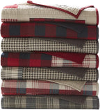 Woolrich Luxury Quilted Throw - Cabin Lifestyle, Patchwork with Moose Design All Season, Lightweight and Breathable Cozy Bedding Layer Throws for Couch Sofa, 50" W x 70" L, Winter Hills Tan