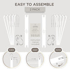 MORALVE Pants Hangers Space Saving - 2 Pack European Beechwood Scarf and Jean Hangers - Closet Organizer and Space Saver Pant Rack, Leggings Hanger, and Scarf Holder with 360° Swivel Hook