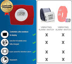Coolfire Vibrating Alarm Clock - Silent Alarm Wristband Vibrating Alarm Watch. Silent Wrist Shock Alarm Clock. Vibration Alarm Bracelet Deep Sleeper & Vibrate Alarm (Black) (RED)
