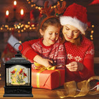 Christmas Snow Globes Lantern with Music & Timer - USB/Battery Operated LED Glittering Globe Lantern, Snow Globe Decoration for Home Holiday Decor (Red Robin)