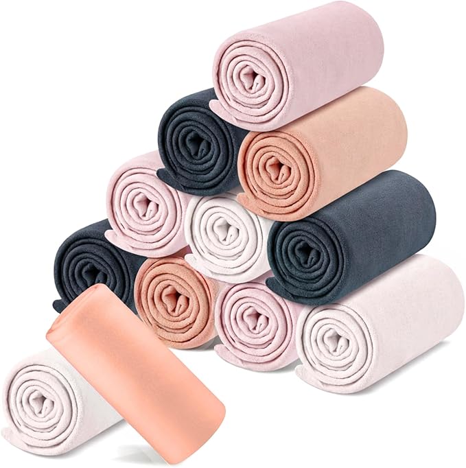 Newwiee 12 Pcs Fleece Throw Blankets Bulk 50'' x 60'' Oeko-tex Standard 100 Certified Spring Outdoor Wedding Guest Blankets Lightweight for Sleepover Donation Lap Pet Sofa Home (Pink Shades)