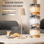 Kakanuo Cordless Table Lamp Rechargeable - Antique White 2 Pack Battery Operated Lamp for Counter, 3 Color Stepless Dimming Waterproof Wireless Lamp for Dining Kitchen, Outdoor Patio, Touch Control
