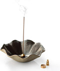 4 in 1 Incense Burner 6 Inch Inscents-Sticks Holder, Lotus Incense Holder for Sticks, Insence Burner with 3 Incense Sockets for Meditation, Yoga, Home Decor, Black and Brown