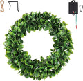 Solar Spring Wreath 16inchWreath for Front Door Pre-lit 30LED Wreaths Spring Summer Decor for Outside Artificial Greenery Wreath with Colorful Lights for Wall Festival Farmhouse Decor