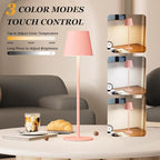 Cordless Table Lamp Rechargeable Pink - KK 2 Pack 5000mAH Battery Operated Lamp for Counter, 3 Color Stepless Dimming Waterproof LED Wireless Lamp for Dining Kitchen, Outdoor Patio, Touch Control