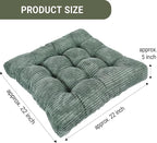 Meditation Floor Pillow Set of 2,Memory Foam Meditation Cushion for Adults Sitting, Large Square Thickened Seat Cushions for Yoga, Tatami Living Room (2, Dark Green)