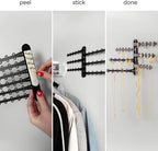 6-Tier Wall Jewelry Organizer Wall Mounted Jewelry Organizer Necklace Holder Wall Mount Hanging Necklace Organizer Jewelry Hanger Hanging Earring Holder Organizer Display (Black)