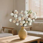 10 Pcs Fake Flowers, Artificial Mums With Long Stems, Faux Pompon Mums Floral Arrangement, 2 Mixed Colors Plastic Flowers Silk Dried Flowers Home Decor, Fall Decorations For Home Vase(No Vase)