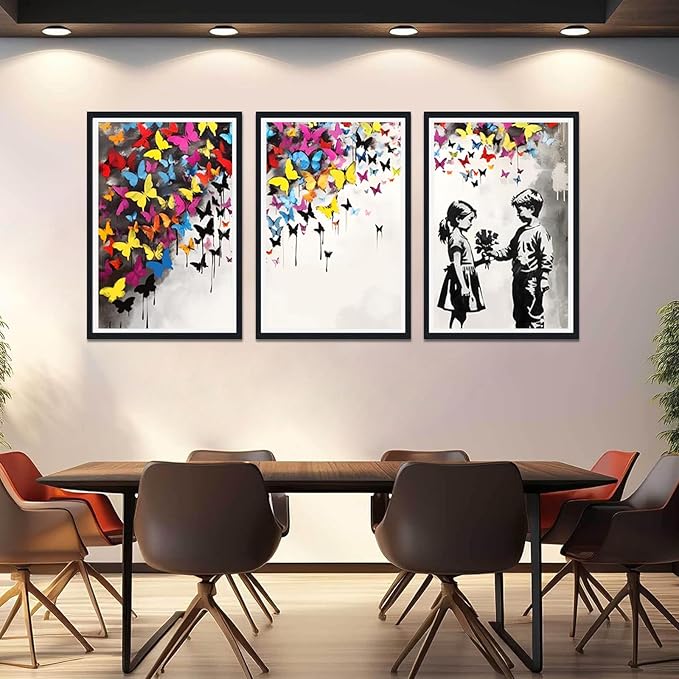 Novatique Abstract Painting Pop Art Wall Decor Banksy Canvas Wall Art Graffiti Street Print Pictures for Bedroom Living Room,24" x 36" x 3pcs