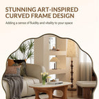 ANDY STAR Brushed Gold Round Wall Mirror 36 Inch, Brass Round Bathroom Mirrors for Over Sink, Anti-Rust Brass Circle Frame for Bathroom, Entryway