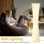 WORLD WIN LED Floor Lamp for Living Room, 61'' Modern Floor Lamp with 3 Color Temperature Light, APP & Remote Control, Timer Setting, Dimmable Standing Corner Lamps for Bedroom, Office