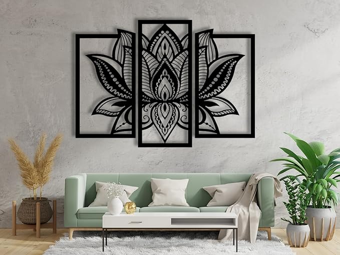Vailla Wood Wall Art Decor Wall Hanging Sculpture Modern Home Decoration 3 Panels Nature Wall Hangings Large Wooden Wall Arr 3D Textured Sculptures for Living Room Bedroom Office Dinnig Room