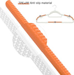 60 Pack Heavy Duty Plastic Hangers, Non Slip Clothes Hangers with Rubber Pads and 360° Hook - Thin Space Saving Hanger, Closet Organizer for Shirt, Pants, Suit, Skirt, Coat - Orange
