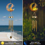 JOBOSI Moon Horse Wind Chime Decorative Gift, Solar Moon Horse Wind Chimes for Outside, Mother's Day Wind Chime, Gift for Women, Mom, Grandma, Outdoor Garden Lawn Yard Decor