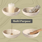 Koville Natural Travertine Incense Holder, Incense Holder for Sticks with 9 Holes, Handmade Incense Burner Ash Catcher for Meditation Yoga SPA, Balsam Fir/Palo Santo/Sage/Cone Incense Holder(Beige)