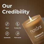 Natur IX Embrace Scented Candles for Home | Velvet & Vanilla | Natural Non Toxic Soy Candles with Essential Oils | 50 H Long Burning