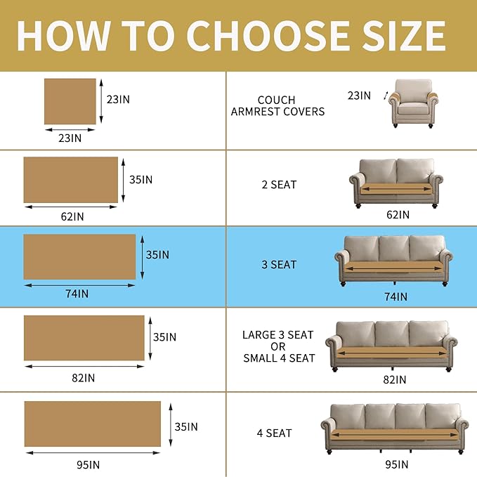 HAOMAIJIA Waterproof Couch Cover for Dogs Washable,Fuzzy Pet Couch Covers for Sofa,Thick Soft Dog Bed Cover Non-Slip Couch Covers for 3 Cushion Couch Sofa Pet Friendly(Khaki, 35" x 74")