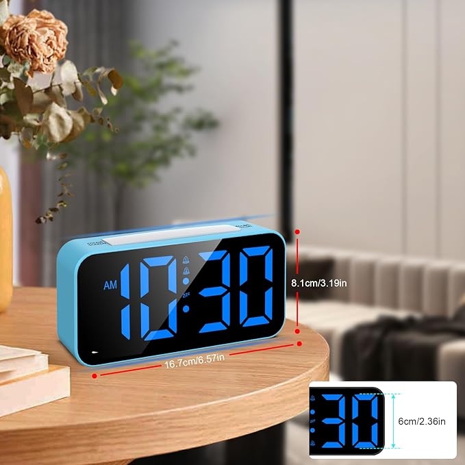 Loud Alarm Clocks for Bedrooms Heavy Sleepers, Digital Clock with Night Light, Large Display, Dual Alarm, Snooze, Dimmable Bedside Alarm Clock for Kids Teens Boys Girls