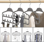 ELONG HOME Belt Hanger Rack Holder for Closet, Sturdy Belt Organizer with 360 Degree Swivel, 11 Large Sturdy Belt Hooks, Non Slip Rubberized Belt Storage, Grey