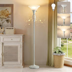 Luvkczc 70" Torchiere Floor Lamp with NightLight - Floor Lamps for Living Room, Bedroom, Office - Vintage Floor lamp with Rotary Switch & Etched Glass Shade, Home Decor, Bulb Included
