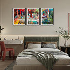 Novatique Last Supper Painting Wall Decor Graffiti Canvas Wall Art Religious Christian Posters for Dining Room Ready to Hang,16" x 24" x 3pcs