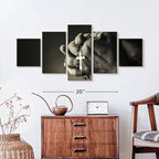 Elephant Stock Christian Prayer Canvas - 5 Panel Pictures Decor - Digital Design Canvas Print - Christian Wall Decor - 36" X 15"
