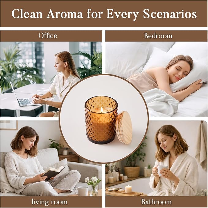 Jasmine Candle for Home Scented, Natural Soy Candle for Women with 20H Burn Time Non-Toxic Aroma, 4.2oz Long Lasting Smokeless Aromatherapy Jar Candle Gift for Wedding, Birthday, Party