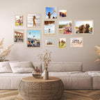 8x8 composite wood Picture Frame Set of 3, Real Glass for Rustic Natural 8x8in Poster Frames- Art Frame, Wall Hanging-Tabletop Display Gallery Family Wedding Memorial Pic Frame Best Gift