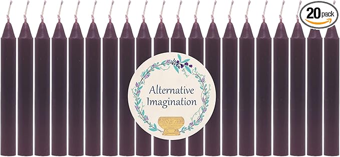 Alternative Imagination Black Chime Candles - 20 Pack of Unscented 4 Inch Mini Taper Candles - Dripless Long Burning Ritual Candles for Meditation, Protection, Banishing Negativity, & Home Decor