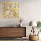 SIGNLEADER Metal Wall Art Decor Abstract Gold Stroke Lines Minimalist Modern Abstract Wall Sculpture Hangings Home Decoration for Living Room, Bedroom, Bathroom, Kitchen, Outdoor - 36" Gold