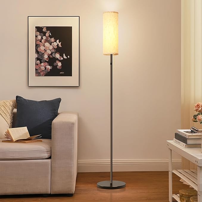 Cordless Floor Lamp for Living Room, with 3 Color Temperature and Pull Cord Switch, 8000mAh Battery Operated Portable Rechargeable Modern Standing Led floor lamp Light for Bedroom Office, Farmhouse