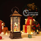 Christmas Snow Globe Lantern Crystal Glitter Lantern Features 8 Songs and 6-Hour Timer Function Ideal for Holiday Decorations and Gifts USB and Battery-Powered Snow Globe (Santa Claus)