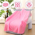 Newwiee 24 Pcs Fleece Throw Blankets Bulk 50'' x 60'' Oeko-tex Standard 100 Certified Spring Outdoor Wedding Guest Blankets Lightweight for Sleepover Donation Lap Pet Sofa Home (Light Pink/White)