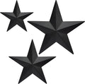 JoyEvy 6" 9”12"（3pieces Black Barn Star Wall Decor,Metal Stars Rustic Vintage Western Country Farmhouse Home Indoor or Outdoor Wall Decoration,Texas Stars for House Art Décor