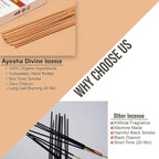 Incense Sticks 8 Inch, Made from Temple Flowers, Sandalwood and Frankincense Blend, Includes Incense Burner Stand, 80 Count, Long-Lasting Aroma for Meditation, Yoga, Home