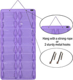 AROUY Sunglasses Organizer Storage, Hanging Dust Proof Wall Pocket Glasses Organizer - 16 Felt Slots Sunglass Organizer Holder with Metal Hook and Sturdy Rope (Dust Proof, Purple)