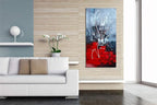 zoinart Abstract Large Vertical Canvas Wall Art 24x48 Inches Hand Painted Modern Colorful Oil Paintings Red Artwork for Living Room Aisle Bedroom Dining Room Wall Decor
