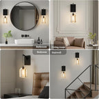 Crystal Brass Hemisphere Wall Sconce - Black Brushed Dimmable Sconces with Bulbs - Luxury Indoor Lighting Fixture - Modern Hanging Light Decor for Bedroom Living Room Bathroom Vanity Hallway