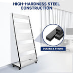 4-Tier Floor-Standing Magazine Rack with Wheels – Perfect Brochure Display Stand for Exhibitions, Offices, and Information Hubs